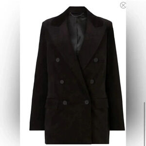NEW All Saints Adlai Corduroy Double-Breasted Blazer Jacket size US 2